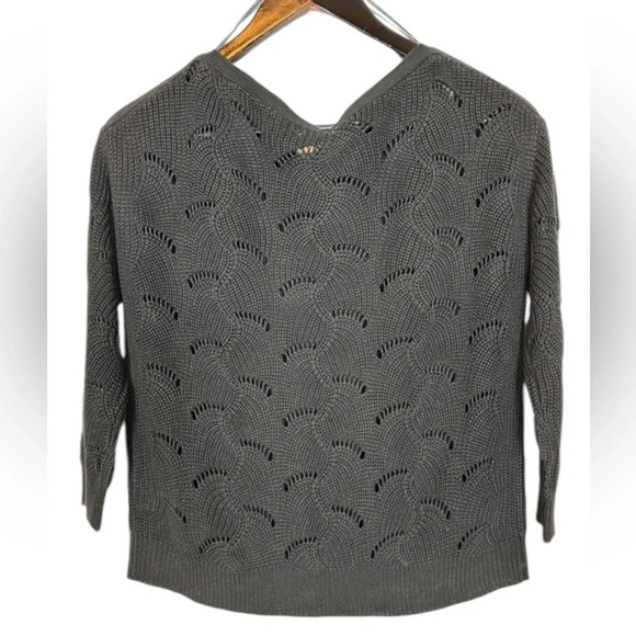 Kismet black open knit sweater 3/4 length  sleeves - Picture 1 of 9